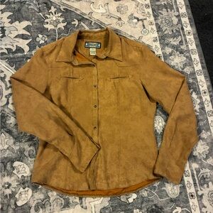 Shyanne Mustard Brown Button-Front Long Sleeve Blouse